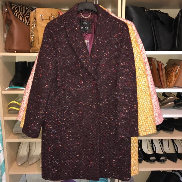 J Crew Daphne Topcoat Burgundy Tweed Multi 6